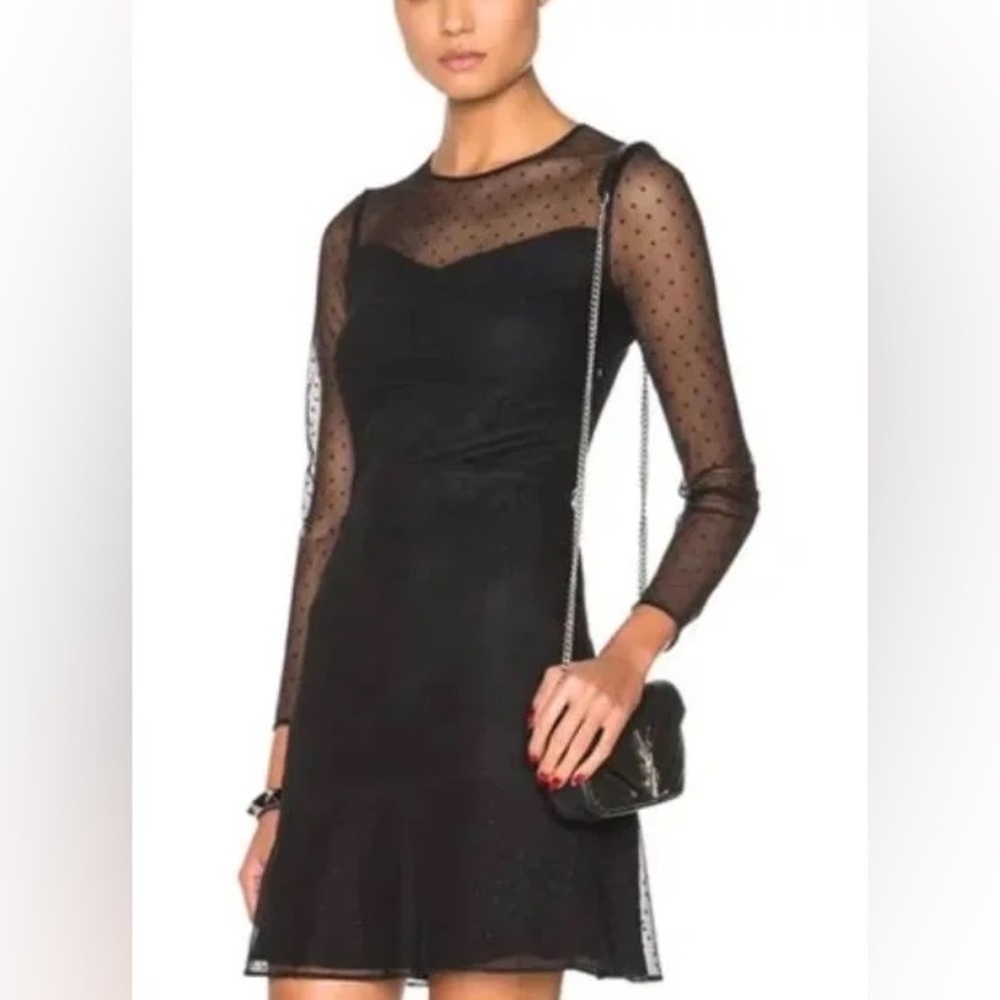 Rag & Bone Charlotte Swiss Dot Dress in black